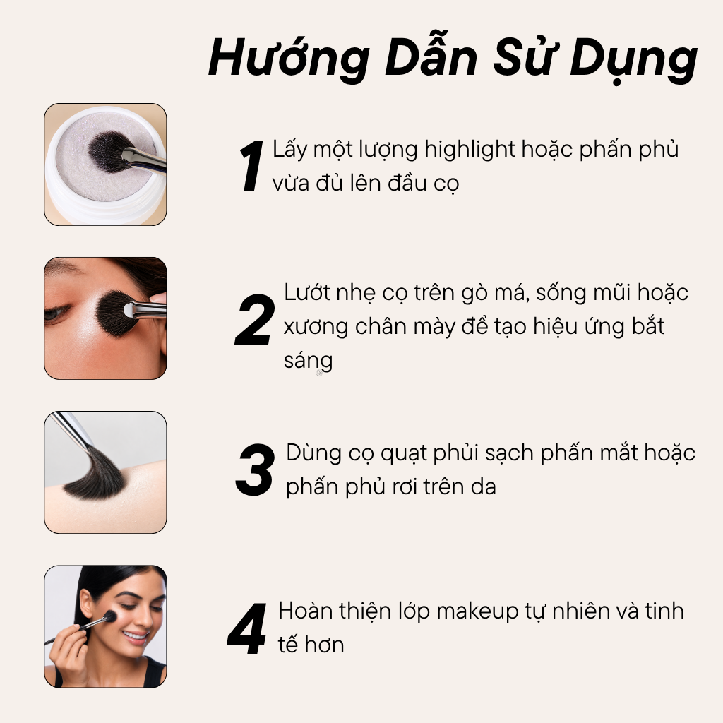 Cọ Quạt Highlight Bắt Sáng & Phủi Phấn Dư Bh Cosmetics Fan Highlighter Brush BH512